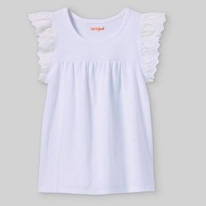 NWT Girls slub knit eyelet T-shirt